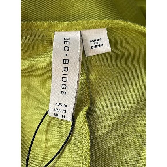 Bec + Bridge Teresa Halter Strappy Maxi Dress Wasabi Green Womens Size 10 - Picture 11 of 16